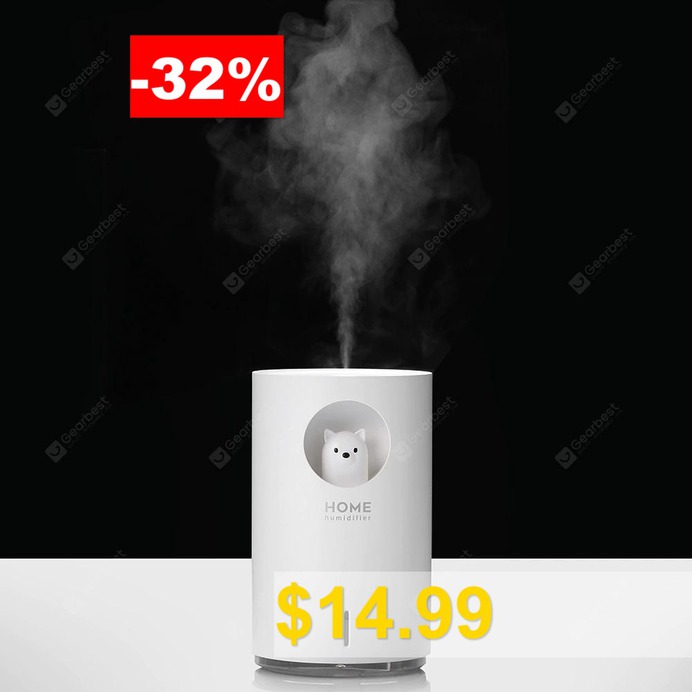 Bilikay #M107 #700ml #Ultrasonic #Electric #USB #Home #Air #Mist #Humidifier #Essential #Oil #Diffuser #Atomizer #Bear #for #Large #Room #with #Colorful #Night #Light #- #MILK #WHITE