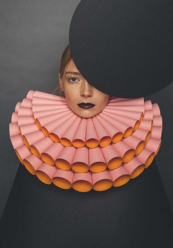 Playful Fashion Portraits Featuring Paper Art by Kristoffer Marchi
