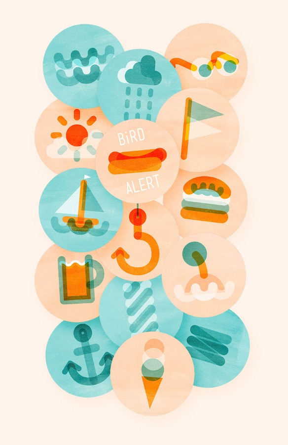Bird Alert Identity #gareth #obrien #icons #colour