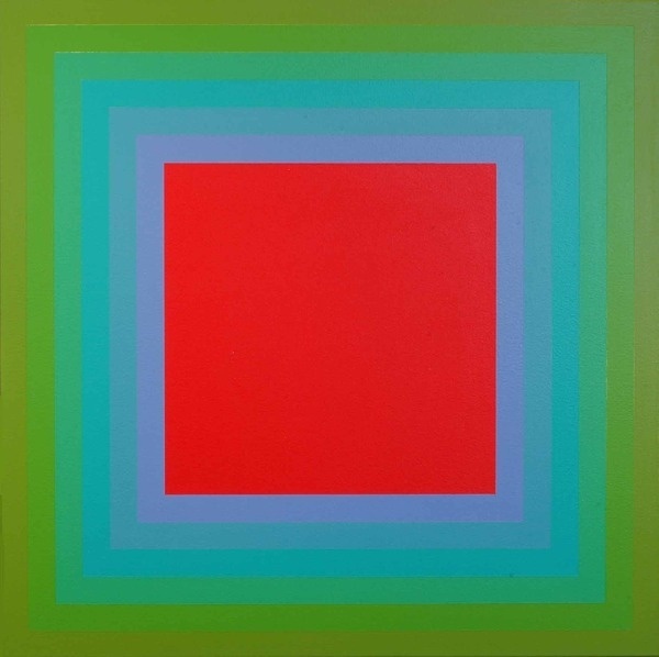 Richard Anuszkiewicz, Cool Red Square andÂ Warm Red... #color #field #painting
