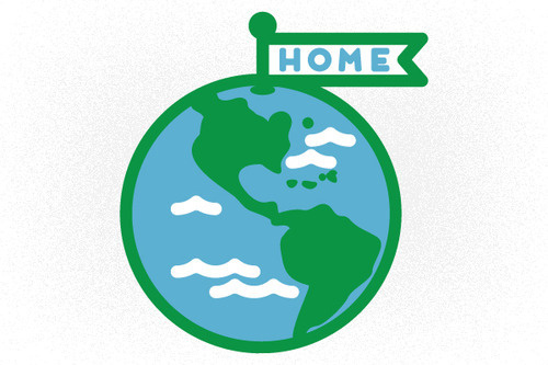 Everyday Apple : Day Six. Home. #minimalist #illustration #globe #decal