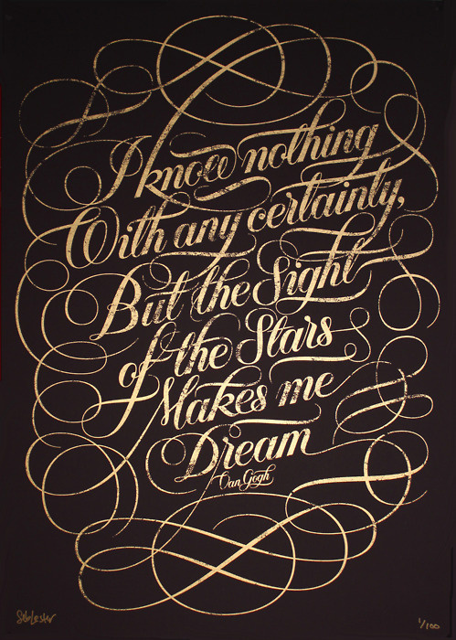 Beautiful Limited Edition Print by Seb Lester #lettering #script #poster