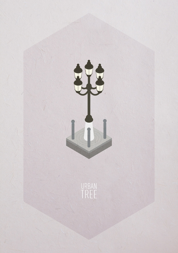 Urban Trees #urban #print #paper #illustration #poster #light