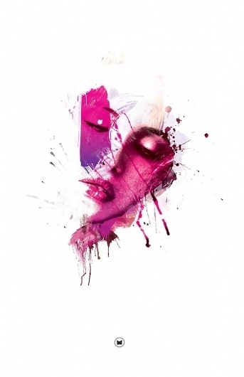 Pretty In Pink on the Behance Network #pink #lips #design #splashes #paint #face
