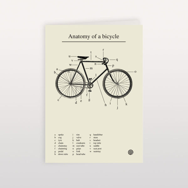 Anatomy of a Bicycle 120x170mm Greeting Card anthonyoram #bicycle #bike