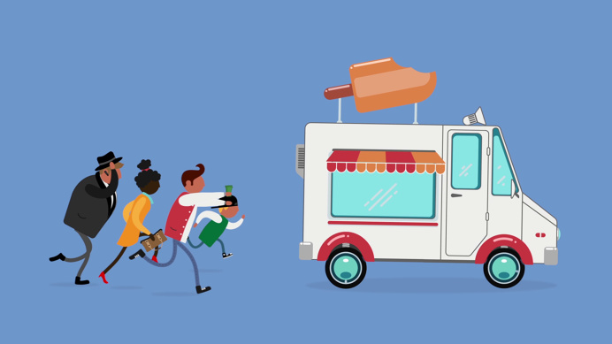 #icewagon #illustration #icecream #adoreable #flat #wannahave #popsicle #running #walkcycle #animation