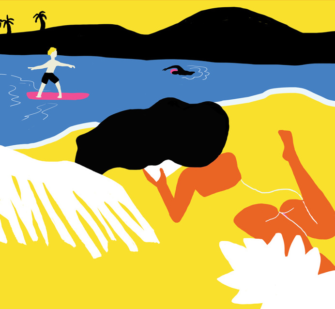 breeze by #fitza #illustration #summer #vacation #bold #surfer