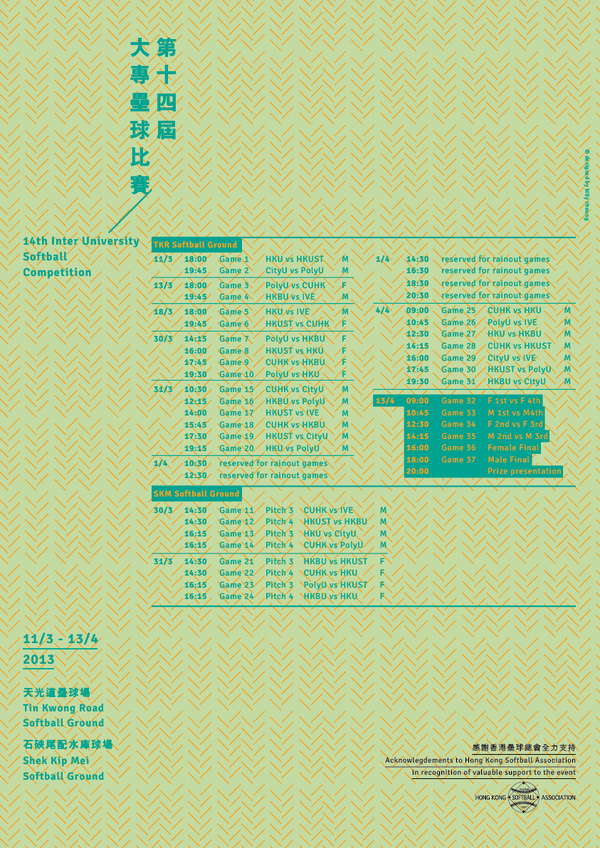 14th Inter University Softball Competition poster #print #poster #publication