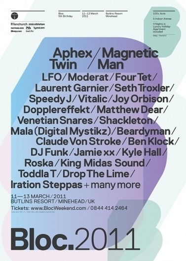 Preview: Bloc Weekend 2011 | Featured | The Fat! Club #design #graphic #simple #poster #music