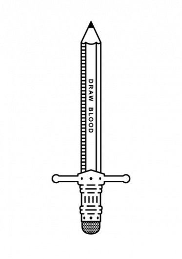 Draw Blood – Russell Weekes – Illustrators & Artists Agents – Début Art #illustration #vector #pencil #sword