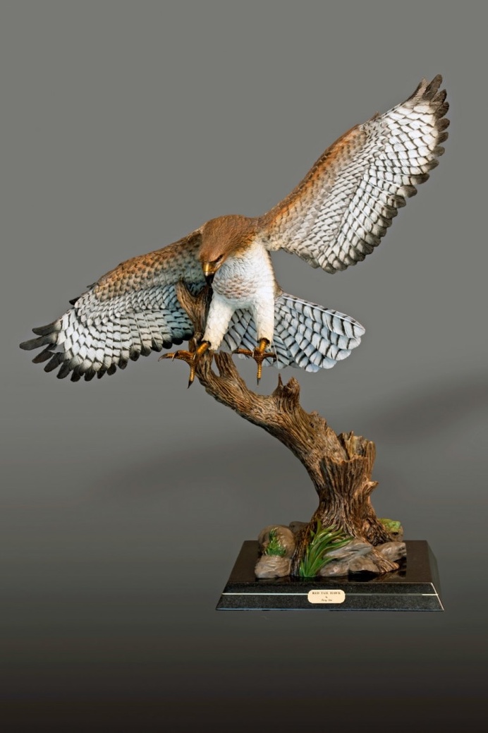RED-TAILED HAWK Sculpture by Barry Stein