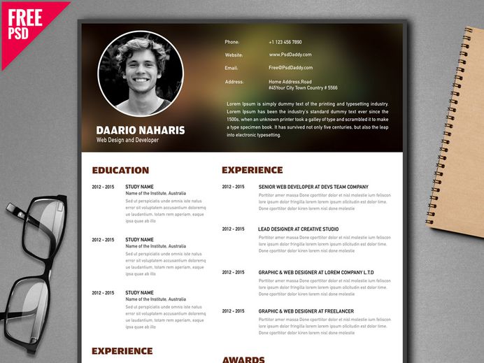 Free Creative Resume Template for Developer