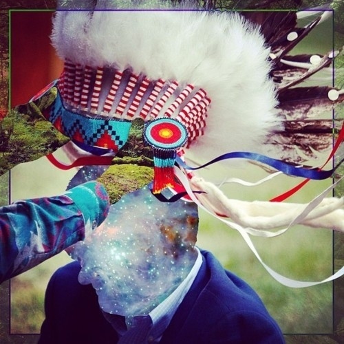 He Ent to the Blog : 1 of 4 #abstract #album #tribal #space #art #collage #native