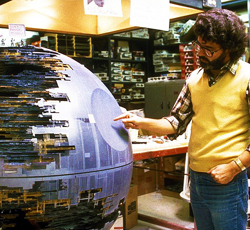George Lucas on the set ofÂ Star Wars: Episode VI - The Return of the Jed. #jedi #george #director #wars #space #photography #star #lucas