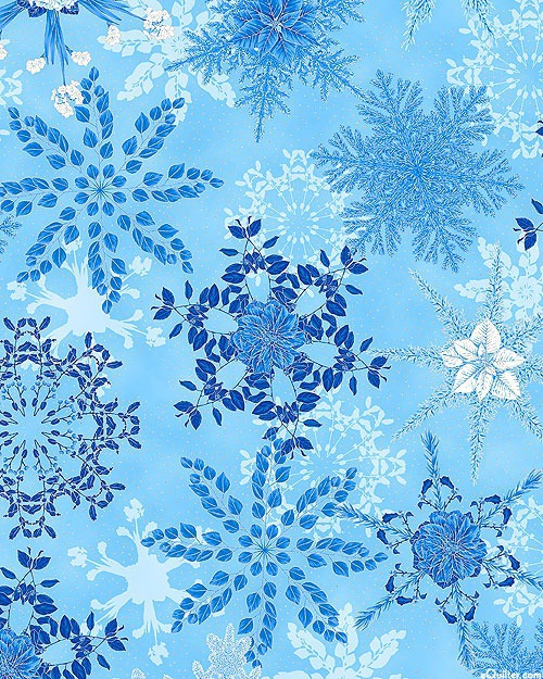 blue snowflake fabric