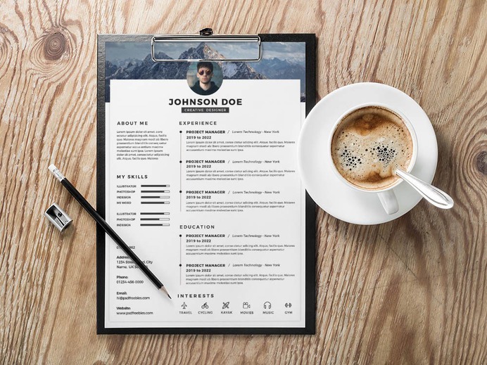 Free Clean Timeline Resume Template with Three Colors Option