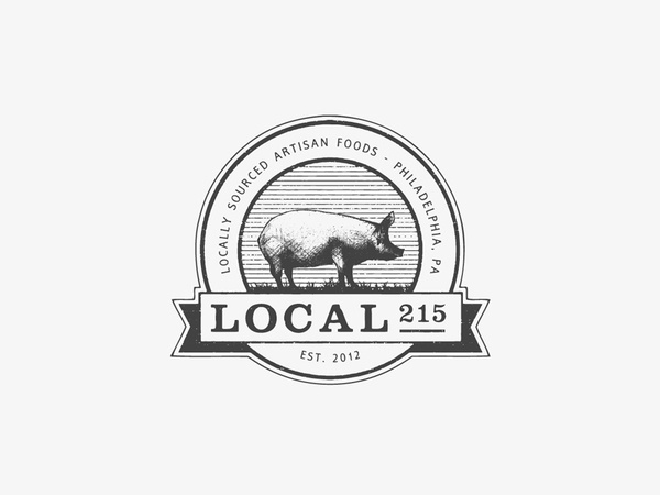 Local 215 Logo #ryan #paonessa #emblem #food #clean #pig #minimal #rco #logo