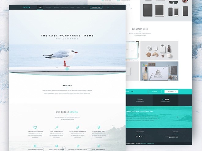 Octavia : Free Flat Landing Page PSD Template
