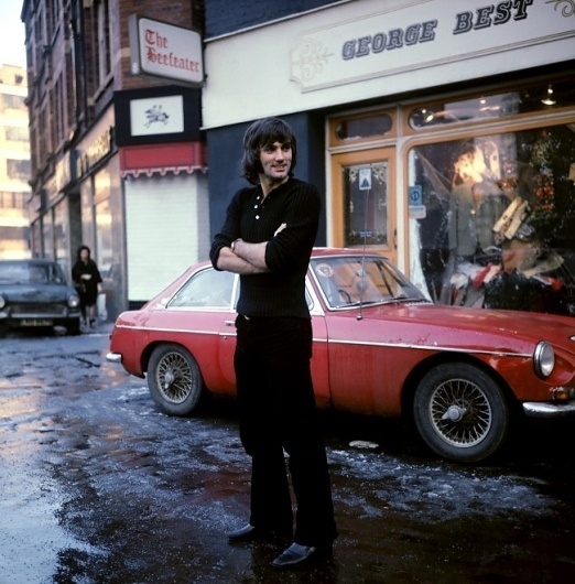 Retro Football: George Best's Fashion Boutique In Manchester » Who Ate all the Pies #legend #fotography #george #soccer #best #1970s #football