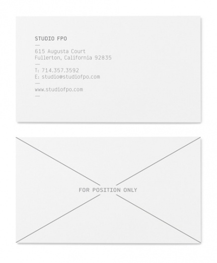 Corey Holms - Studio FPO #business #card #design #graphic #identity