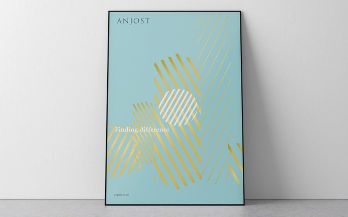 Anjost private investment company brand identity and illustration. Poster.