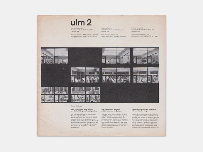 ulm 2 Quarterly bulletin of the Hochschule für Gestaltung, Ulm, October 1958 via www.thisisdisplay.org