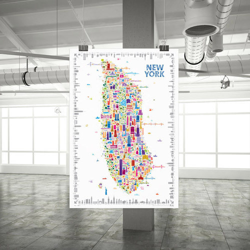 The ICONYC New York Poster #icons #poster #york #usa #iconyc #buildings #new