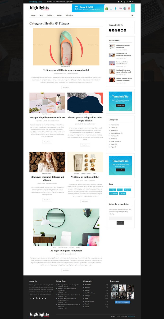 #FREE #Highlights - #WordPress #Personal #Blog #Magazine #Theme | #TemplateTrip #Website #Templates