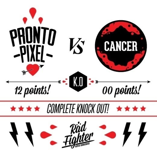Rad fighter wins #design #prontopixel #fuckcancer #illustration #art #logo #radfighter