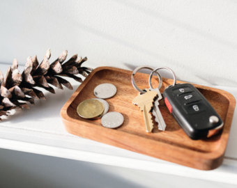 Mini Mahogany Catchall Valet Tray #wood #catchall #valettray