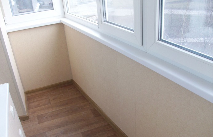 Internal cladding of the balcony. Krivoy Rog.