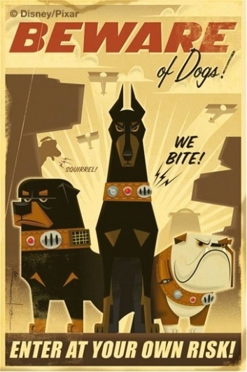 dogs.jpg (image) #illustration #travel #vintage #pixar