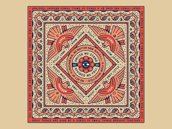 "Together" Bandana bandana art lockup design dribbble badge identity typography logo graphic design branding illustration