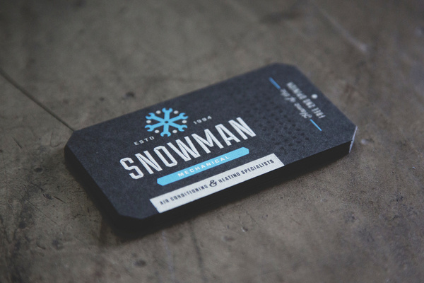 Snowman Mechanical Business Card Design Inspiration | Card Nerd #printed #business #varnish #card #screen