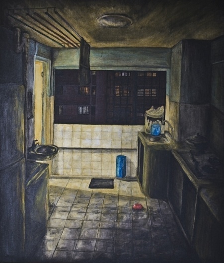 FACTORY 16 11 » 4 a.m #realistic #color #conceptual #nostalgia #night #painting #art #singapore