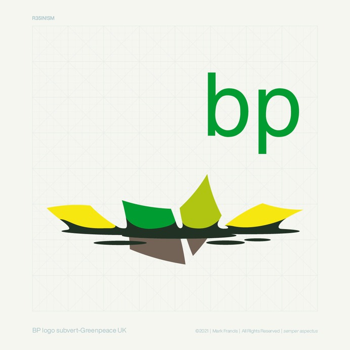BP logo subvert

Logo for a Greenpeace UK campaign highlighting their general disdain for the petro-chemical giant. Awareness for accountability due to large spills of oil off coastlines causing untold environmental damage.

Mark Francis | resinism