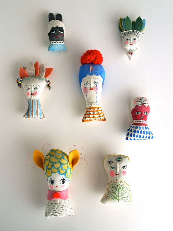 Miniature folk doll hand painted display art doll #toys #painted #faces #heads #portraits #hand #characters