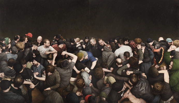 Mosh Pits (Human and Otherwise) - artnau | artnau #crowd #painting #people