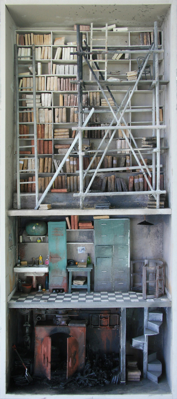 CJWHO ™ (Miniature libraries of Marc Giai Miniet | via ...) #crafts #design #books #crazy #art #library #miniature