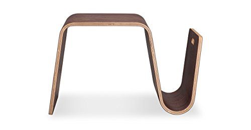Walnut-Veneer Curved Side Table