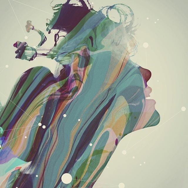 NGHBRS Double Exposure #portrait #doubleexposure #paint #geometry #ink