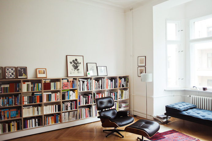 Freunde von Freunden — Silke Neumann — Agency owner, Apartment, Berlin-Moabit — http://www.freundevonfreunden.com/interviews/silke-neu #interior #chair #design #living #home #ottoman #furniture #vitra #room #eames