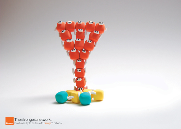 Orange Ads - strong network #strong #model #ads #white #advertisement #yellow #orange #clay #advertising #best #network #character