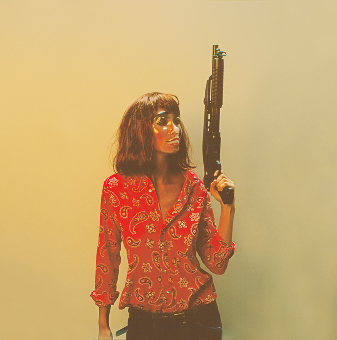 Image of Tash 1 #woman #gun #book #pulp #mask #art #shotgun