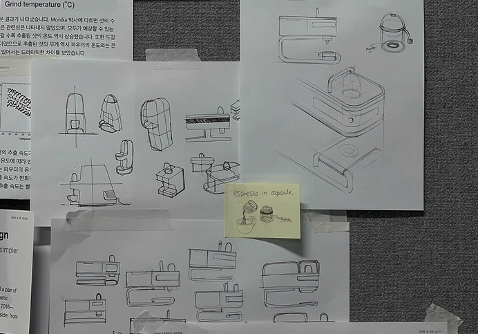 Minimal design Espresso machine -sketch