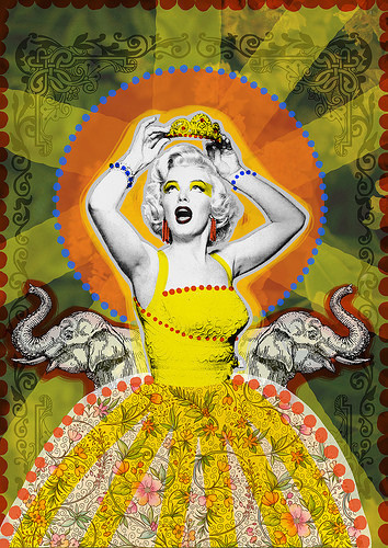 Si no es contigo | Peperina Magenta #creative #arte #amor #woman #monroe #color #marilyn #digital #ilustraciã³n #vintage #ilustration #art #collage #colour #love #work