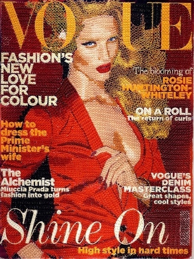 Hand stitched Vogue Covers - today and tomorrow #illustration
