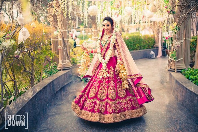 pink bridal lehenga