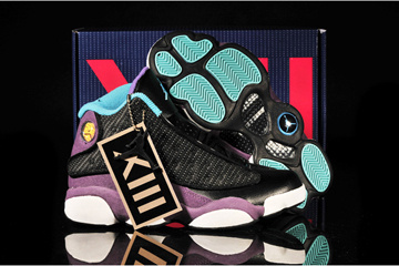Heads Up: Black/"Atomic Teal" & "Grape White" New Style Women Sports Sneakers - Nike Jordan 13 #shoes