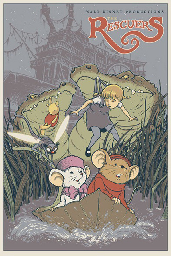 Reinvented Disney posters by Mondo/The Rescuers #illustration #poster